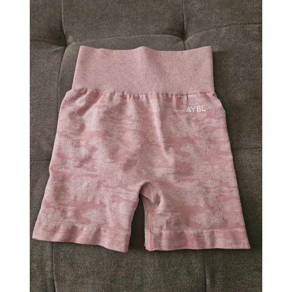 Womens AYBL pink camo seamless gym shorts size XS - Picture 3 of 11